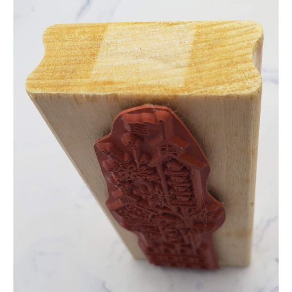 Country Birdhouse W/ Picket Fence Uptown Rubber Stamps Wood Mounted Rubber Stamp - Picture 4 of 7